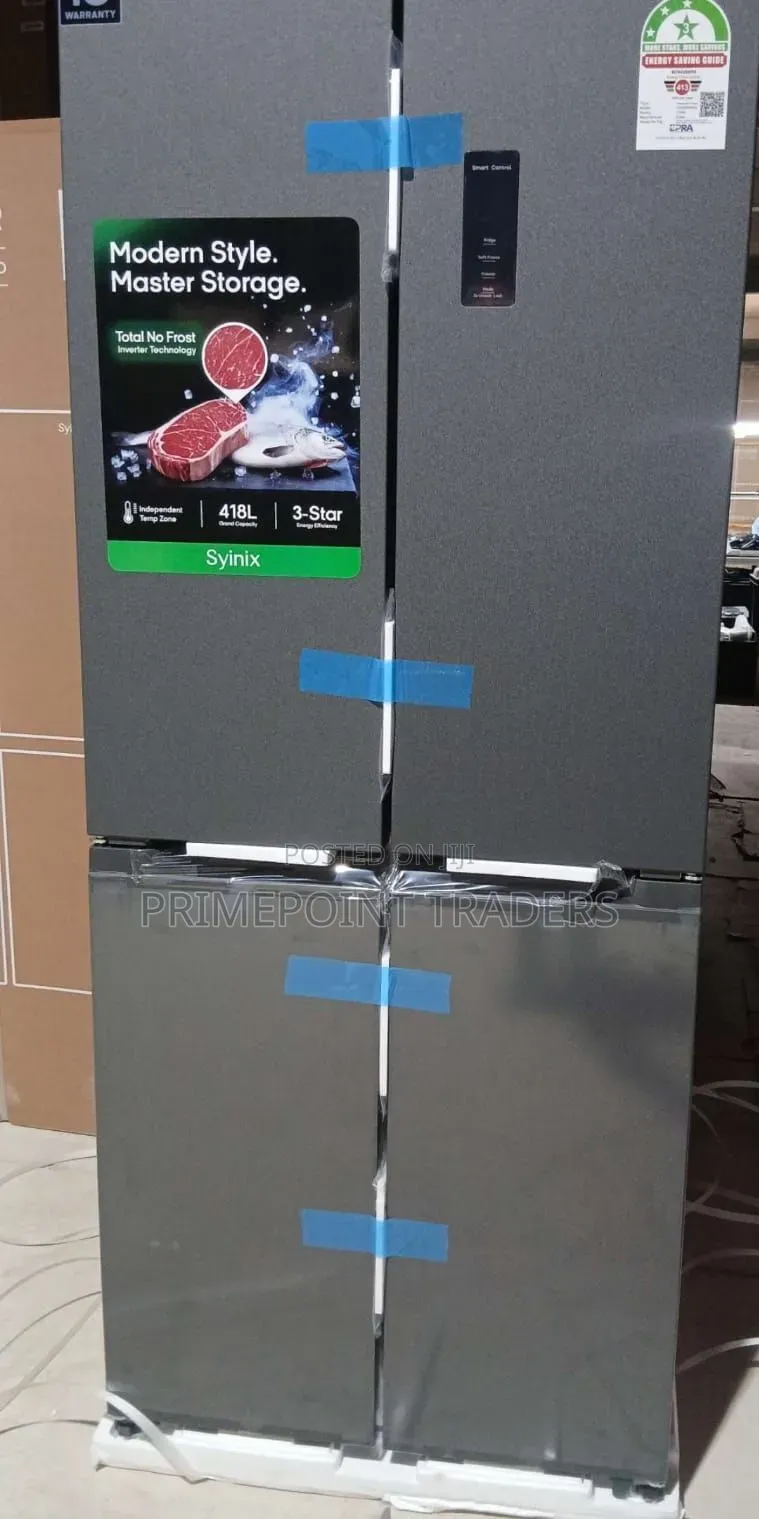 Syinix 421 Litres Four-Door Refrigerator – Premium Cooling Storage