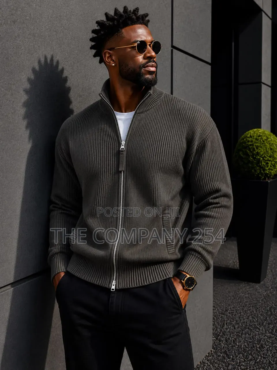 Quality Casual Zipper Men Designer Collar Sweater