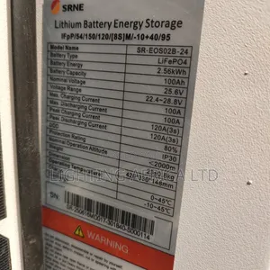 SRNE 2.56kwh - 24v (100Ah) Battery Suitable for Fridge,TV,wi-Fi CCTV