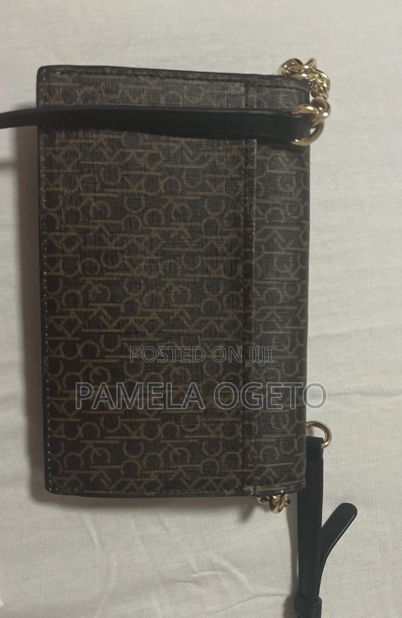 Authentic Calvin Klein Monogram Shoulder Bag -Brown
