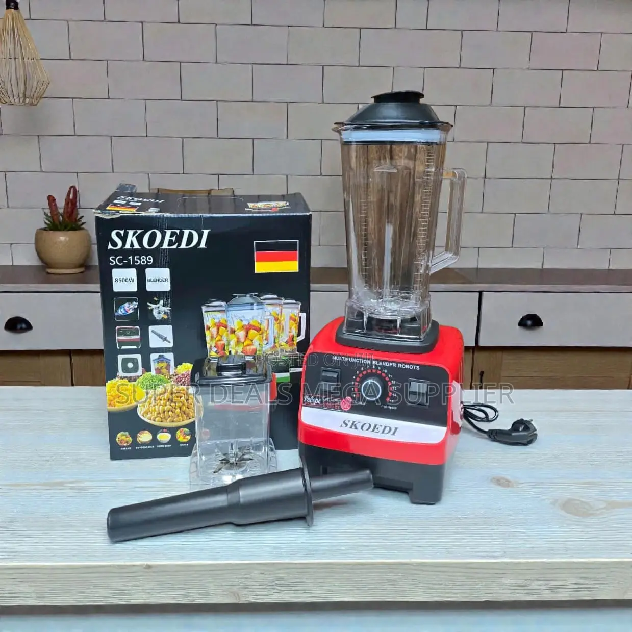 Food-Safe Silver Crest 2-in-1 Double Cup Blender Grinder