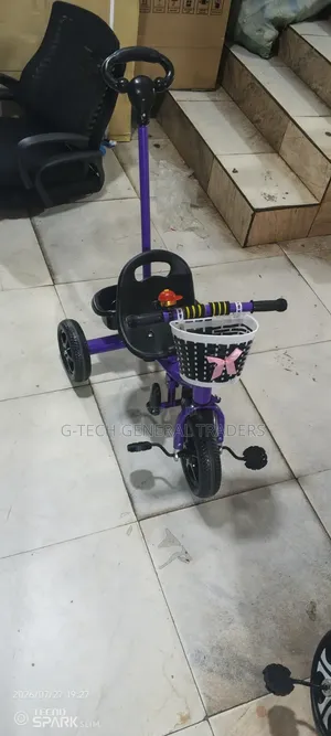 Heavy Duty Multicolored Heavy Gauge Tricycle With Push Handle