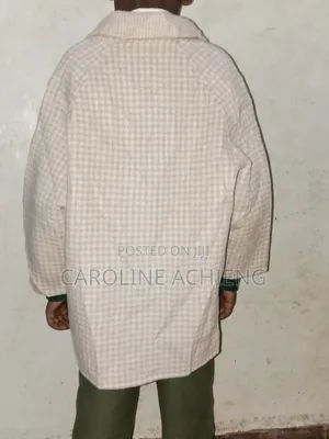 Title: Smart LANKE KAKU Cream Double-Breasted Coat