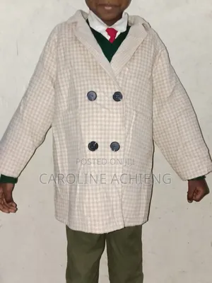Title: Smart LANKE KAKU Cream Double-Breasted Coat