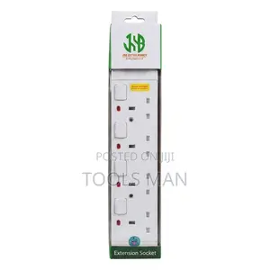 Extension Socket JSB 4-Way Surge Protector Switched Power Strip 3M Cab