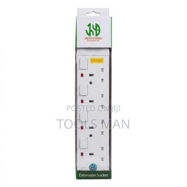 Extension Socket JSB 4-Way Surge Protector Switched Power Strip 3M Cab - main view