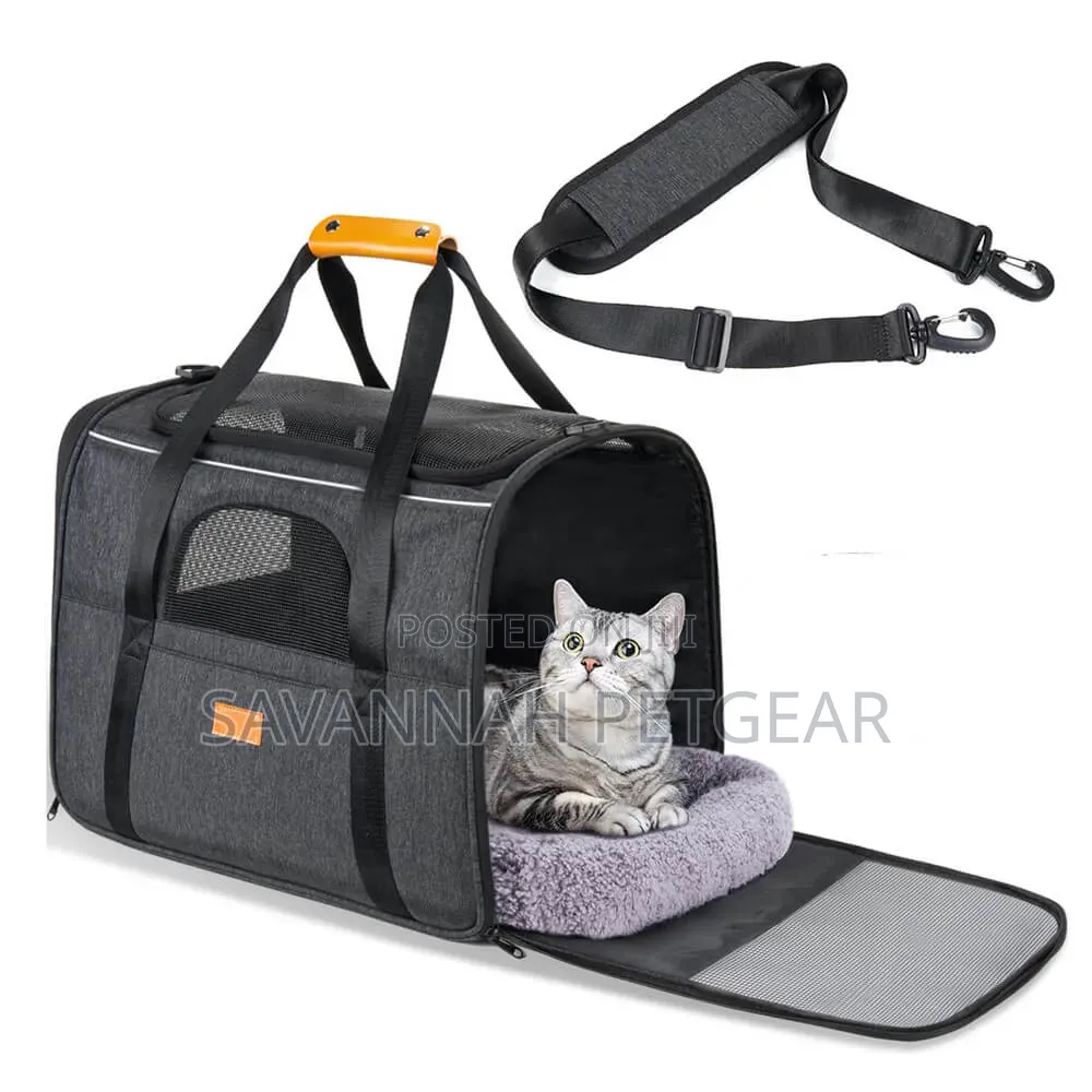 Morpilot Soft Sided Carrier Bag, Airline Approved Cats Puppy Dark Gray