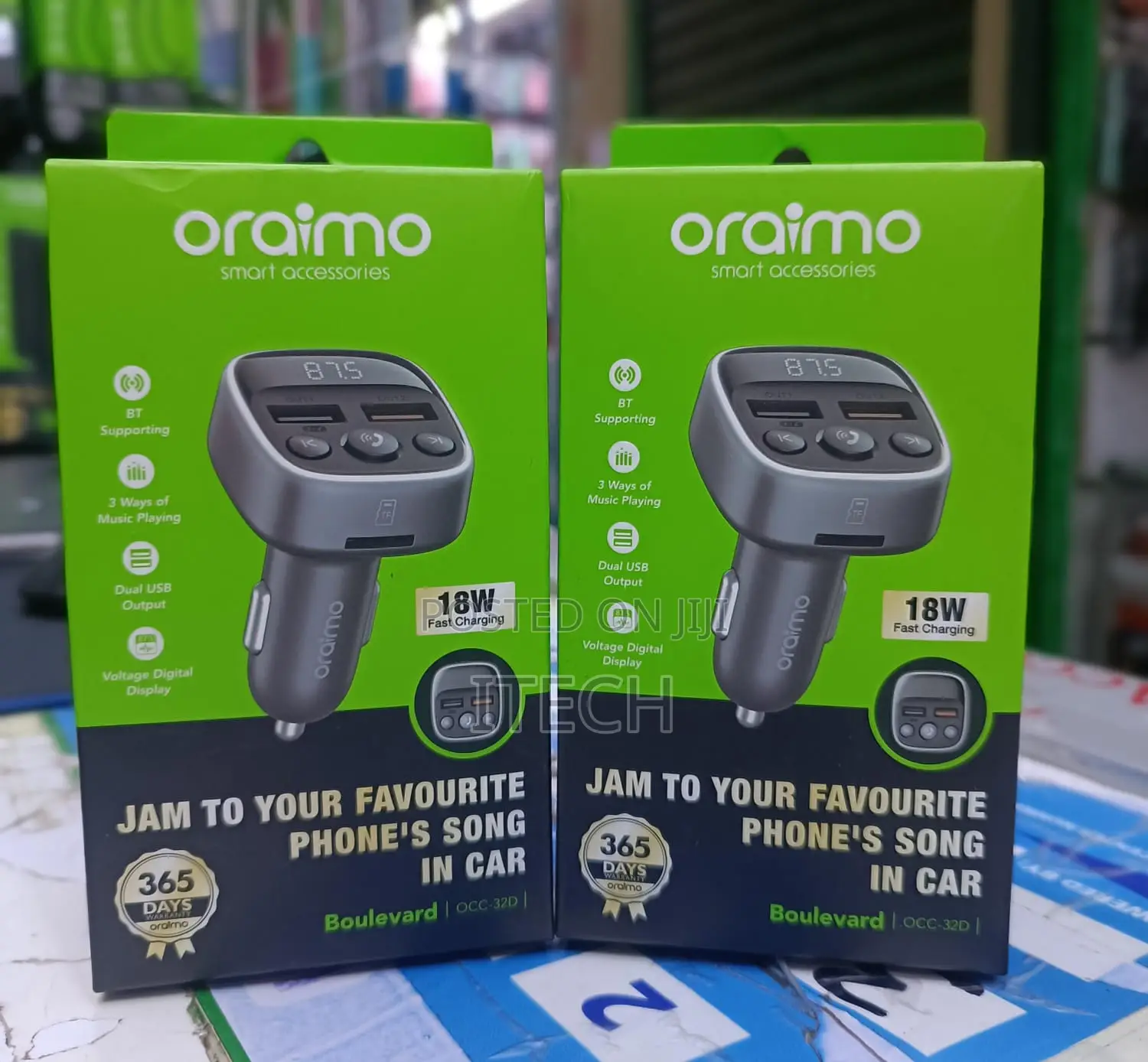 Oraimo Boulevard Bluetooth Car Charger FM Transmitter