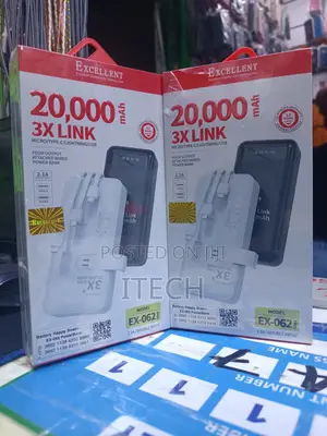 20,000mAh Power Bank – 3-in-1 Built-in Cables | Fast Charging | EX-062