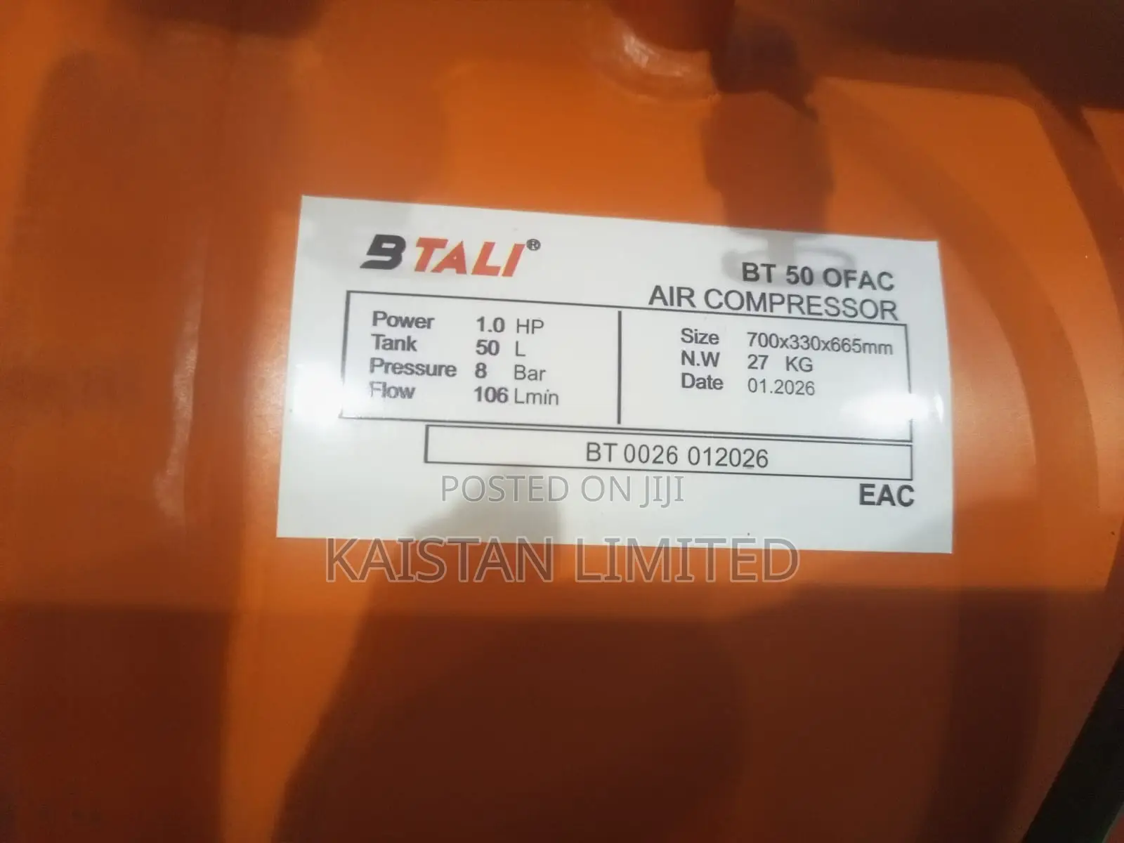 BTALI 50L Electric Silent Compressor – 115 PSI Air Tank