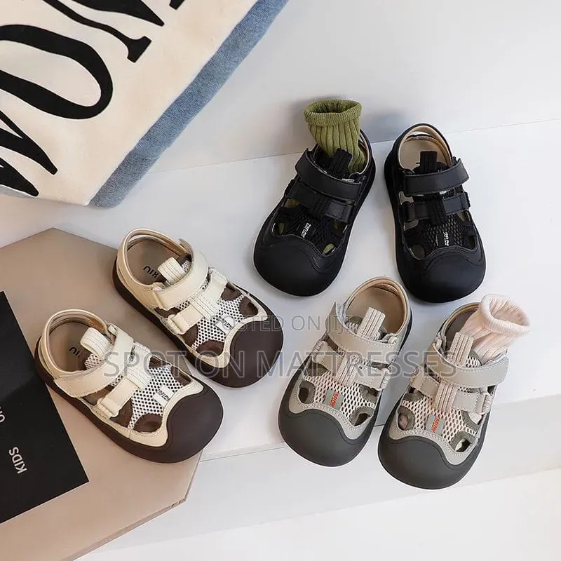 Cool Sandals for Kids! Available in Cream White and Black. Size 21-30.
