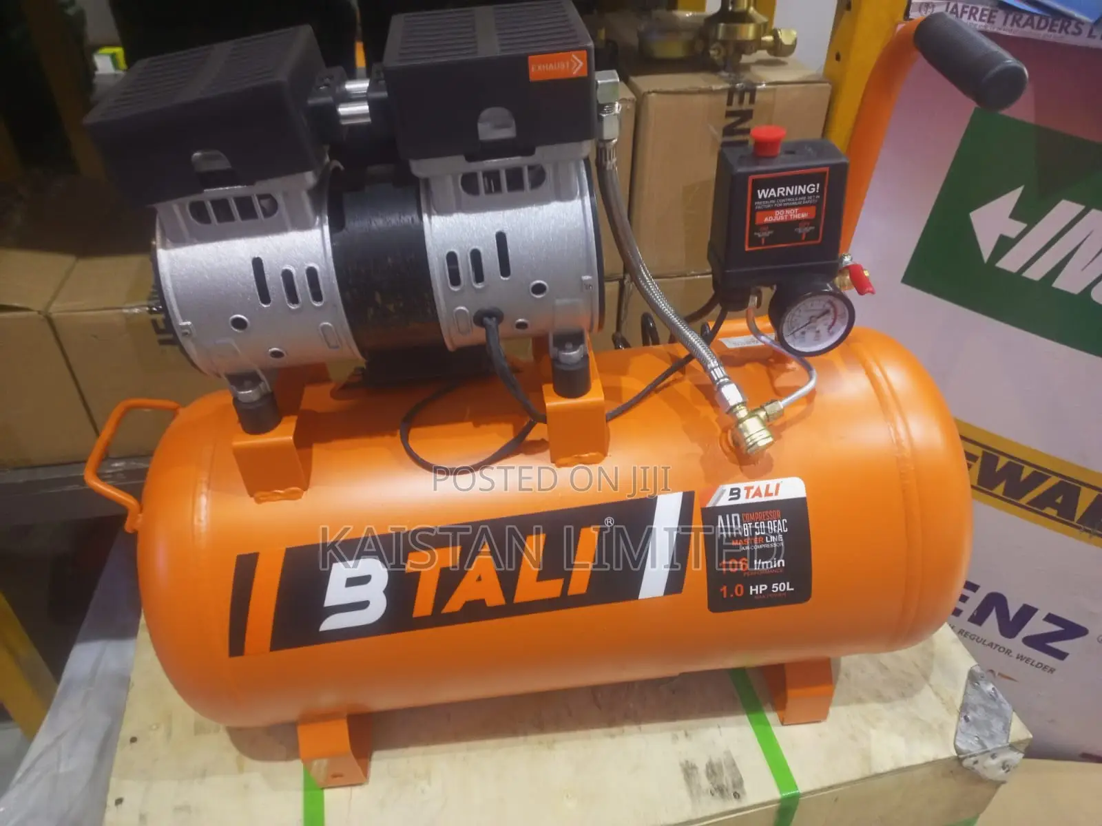 Btali 50L Portable Silent Air Compressor - Wheel Mounted 8 Bar