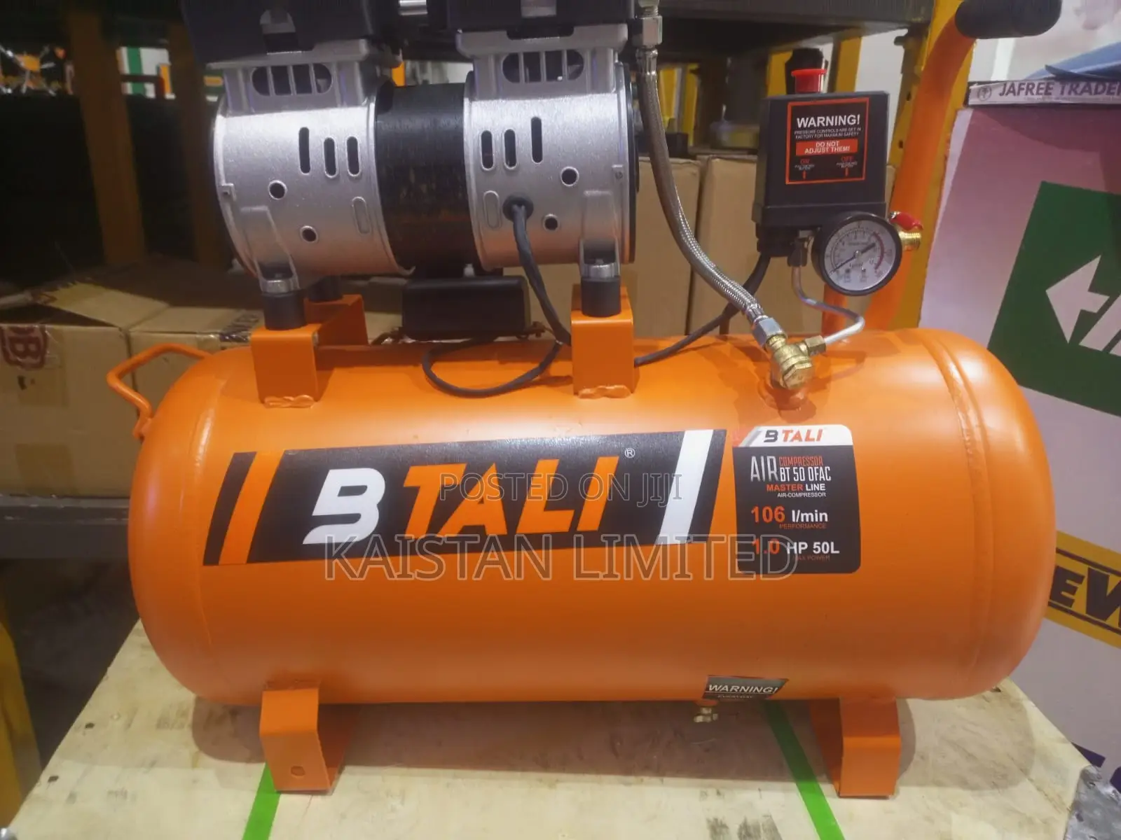 Btali 50L Clean Air Low Noise Compressor - Heavy Duty Steel Tank