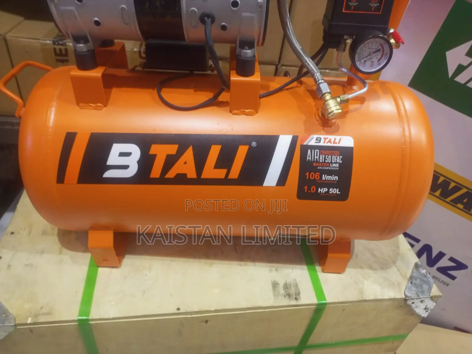 Btali 50L Clean Air Low Noise Compressor - Heavy Duty Steel Tank