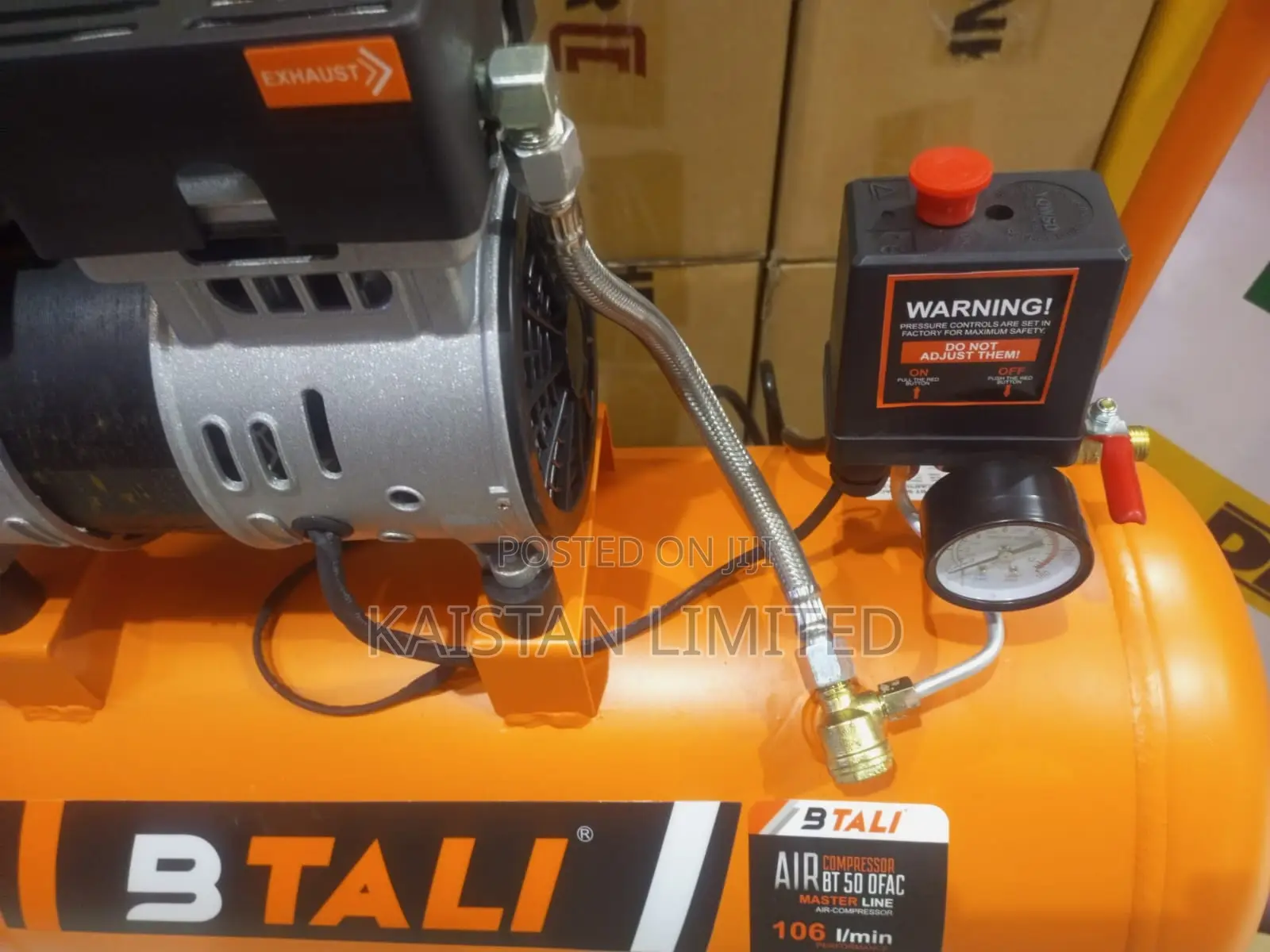 Btali 50L Clean Air Low Noise Compressor - Heavy Duty Steel Tank