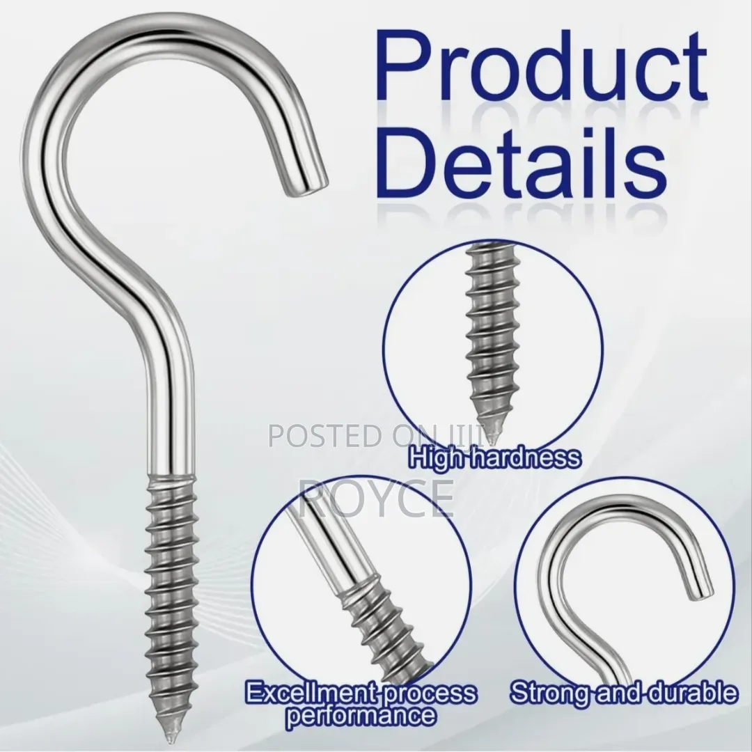 Stainless Steel Screw in Hooks- 70pcs