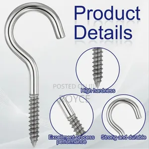Stainless Steel Screw in Hooks- 70pcs