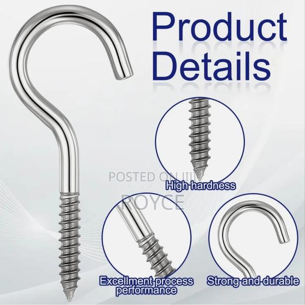 Stainless Steel Screw in Hooks- 70pcs - thumbnail 4