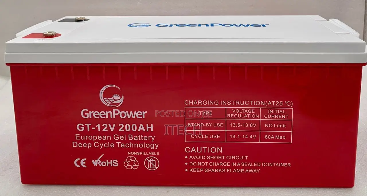 GreenPower GT-12V 200Ah Deep Cycle Gel Battery