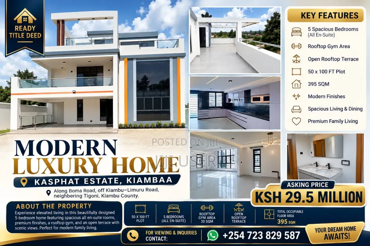 5bdrm Maisonette in Kasphat, Kiambu CBD for sale