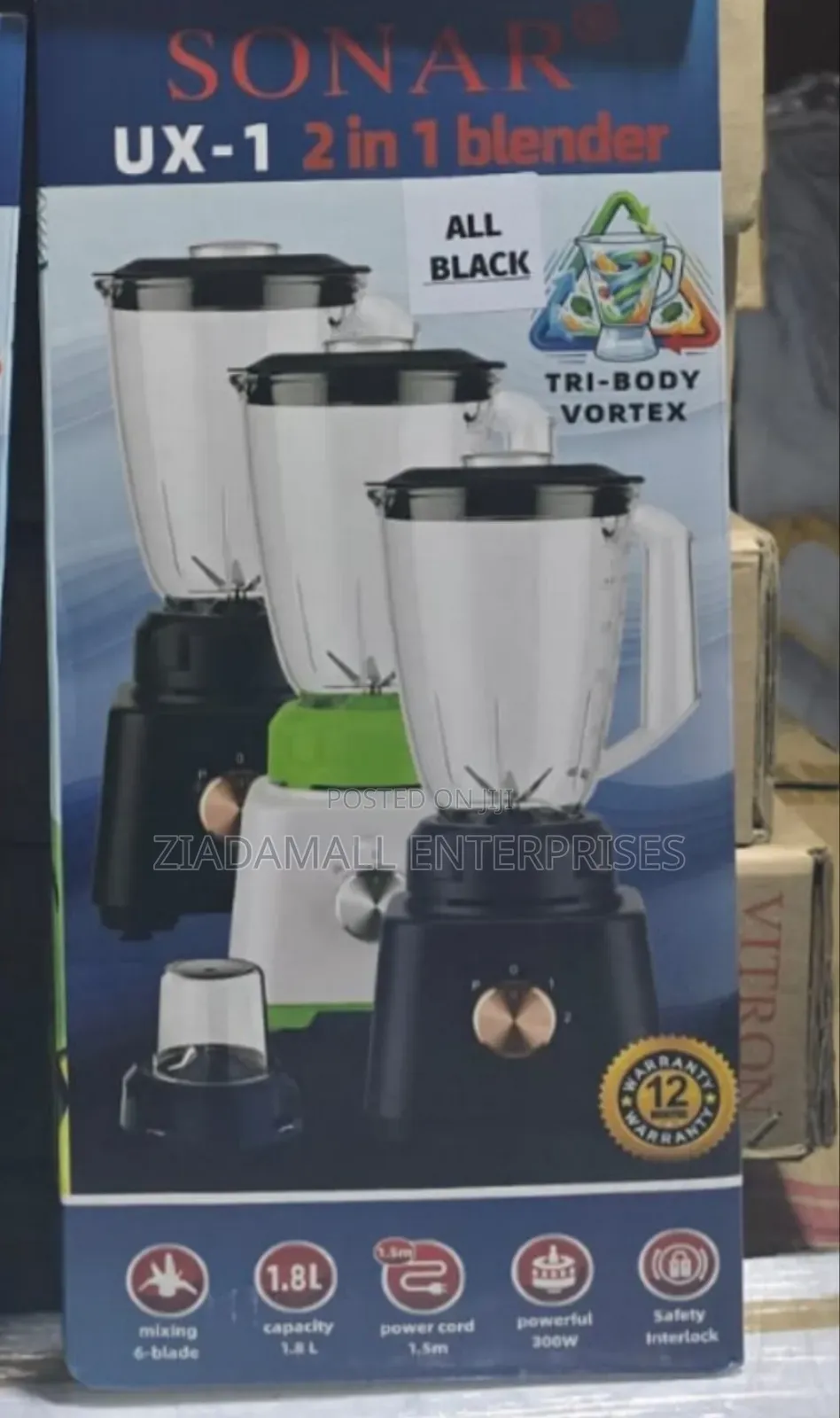 Sonar 2 in 1 Countertop Blender With 1.8L Jar
