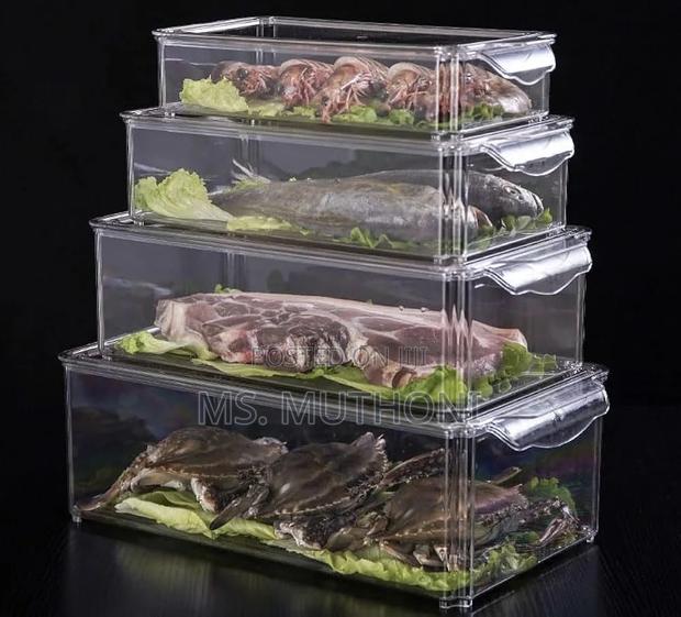 4 PCs Premium, Crystal-Clear Storage Bins - thumbnail 2