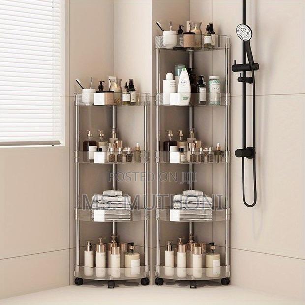 5-Tier Stainless Steel Acrylic Corner Shelf