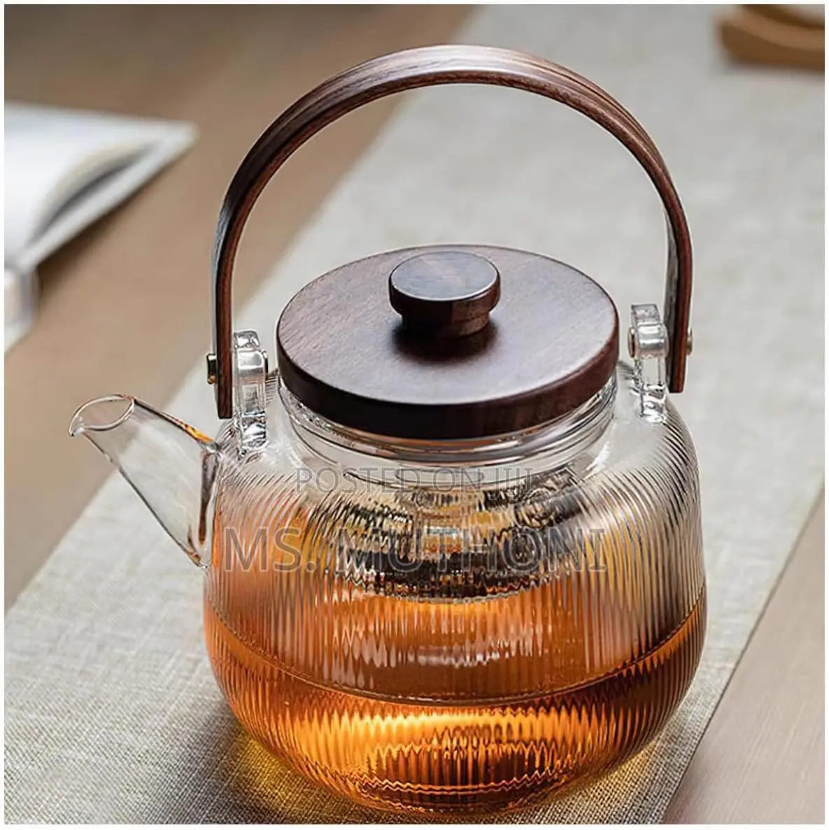 1 L Aesthetic Borosilicate Teapot / Steamer