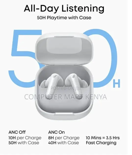 Soundcore R60i NC True Wireless Noise-Cancelling Earbuds–White