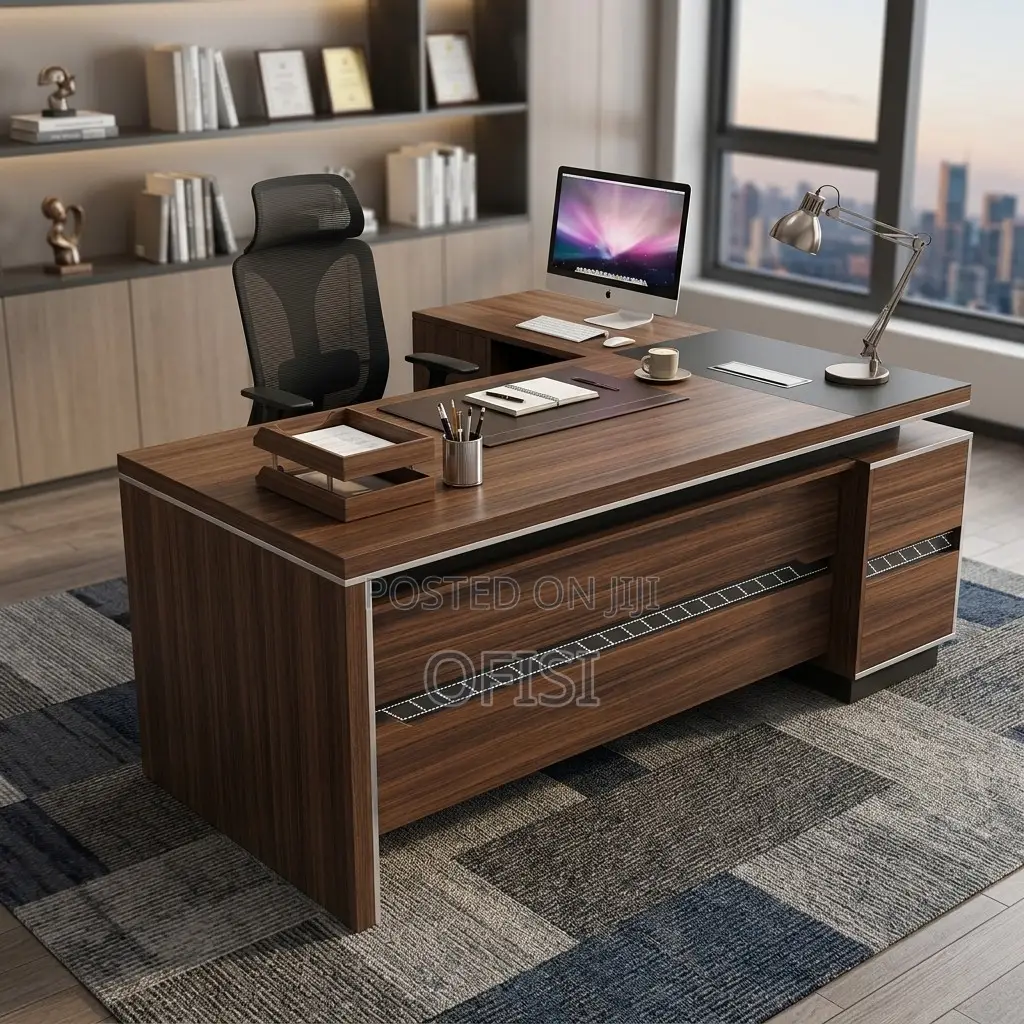 Office Desk; 1.8M Modern Office L-Shaped Boss Desk