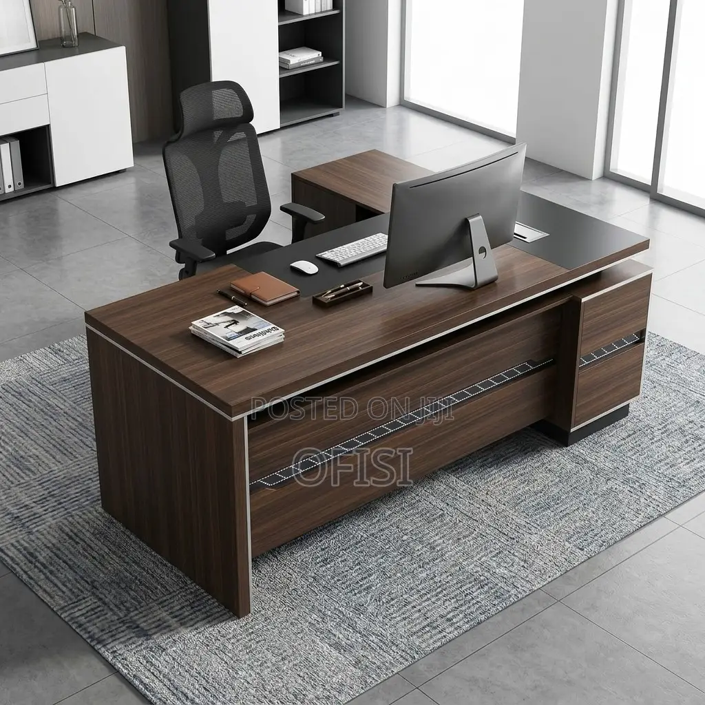 Office Desk; 1.8M Modern Office L-Shaped Boss Desk