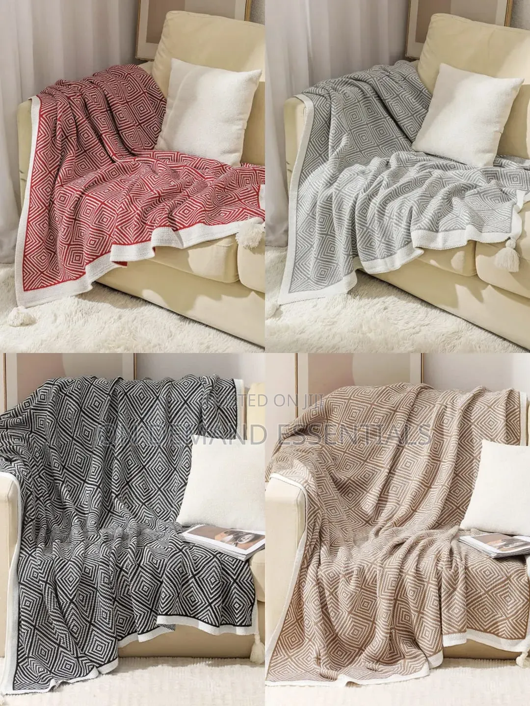 Pendant Knitted Throw Blankets