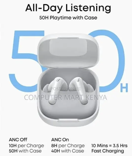 Soundcore R60i NC True Wireless Noise-Cancelling Earbuds–White
