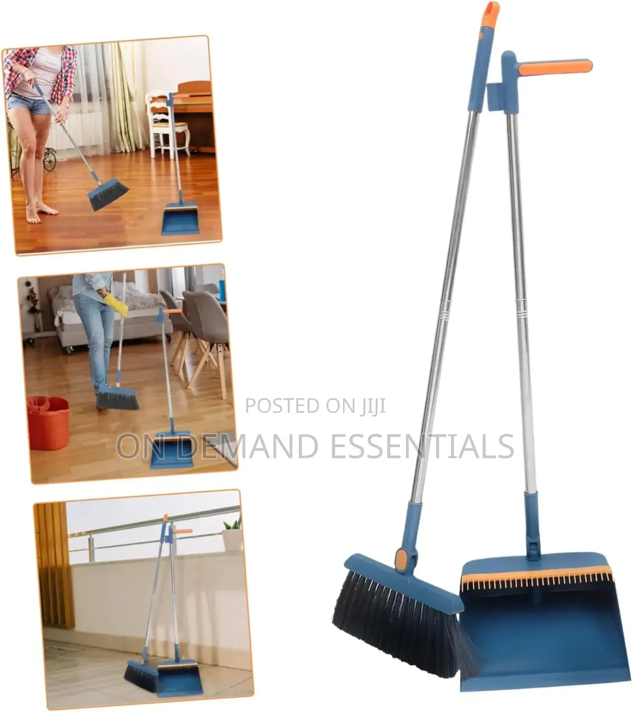 2 in 1 Foldable Rotating Broom Dustpan Set