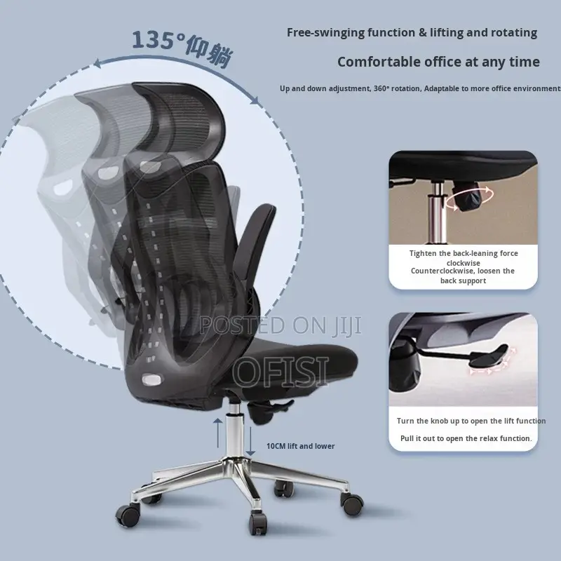 Office Chair; High-Back Mesh Orthopedic Office Chair