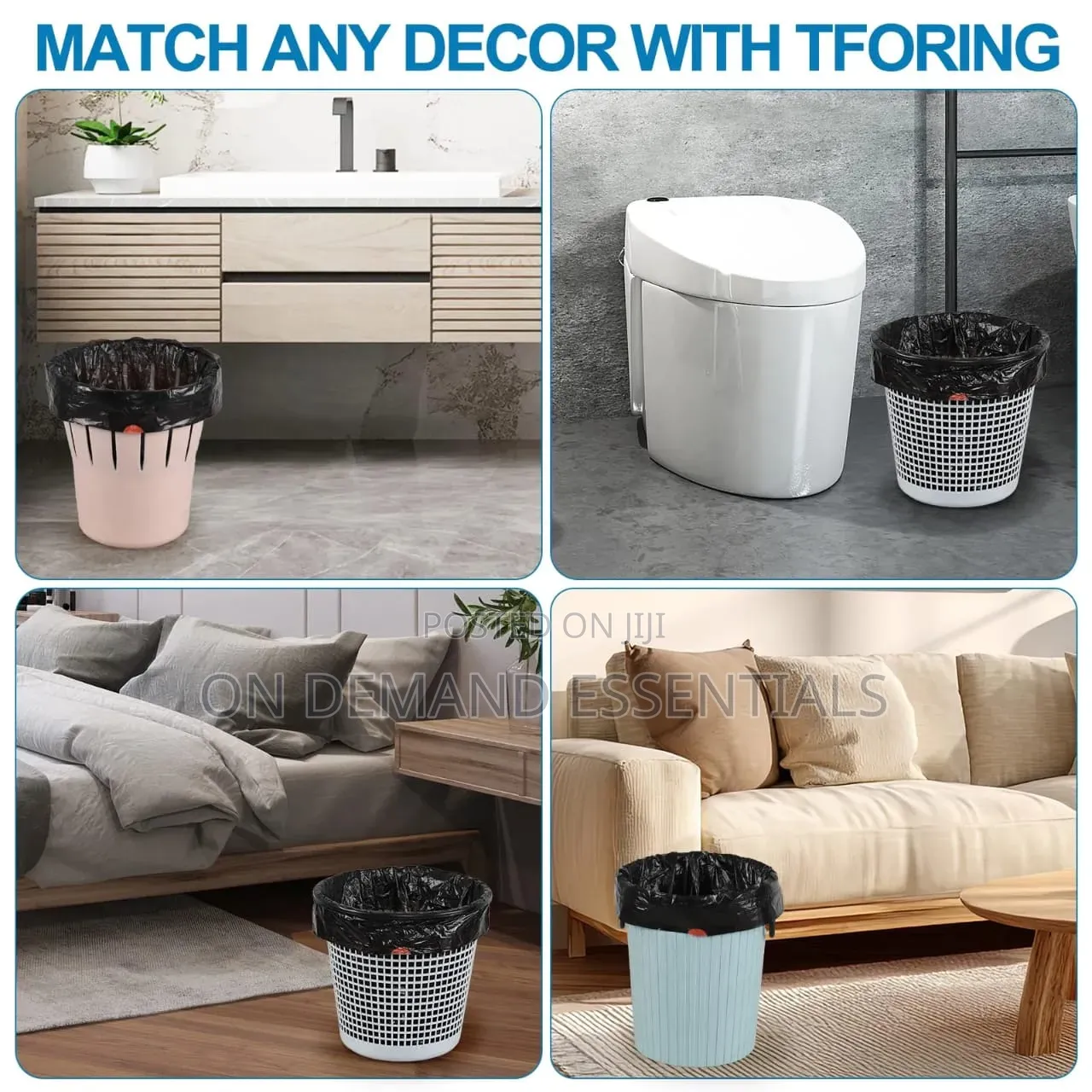 100pcs Extra Strong Trash Bags With a Drawstring