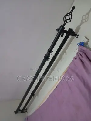 Curtain and Sheer Holder, Black 3m Double Adjustable Curtain Rods