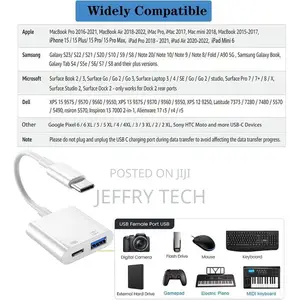 Type-C to USB a Port OTG Cable Compatible With iPhone 15, MacBook Pro