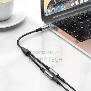 2 in 1 3.5mm Male to 2 X Female Headset Audio Adapter Cable(Metal Grey