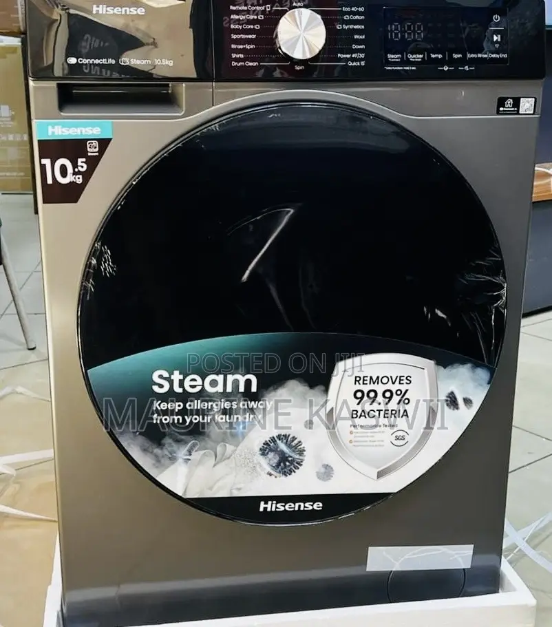Hisense 10.5 Kg Front Load Outomatic Machine Auto Dosing