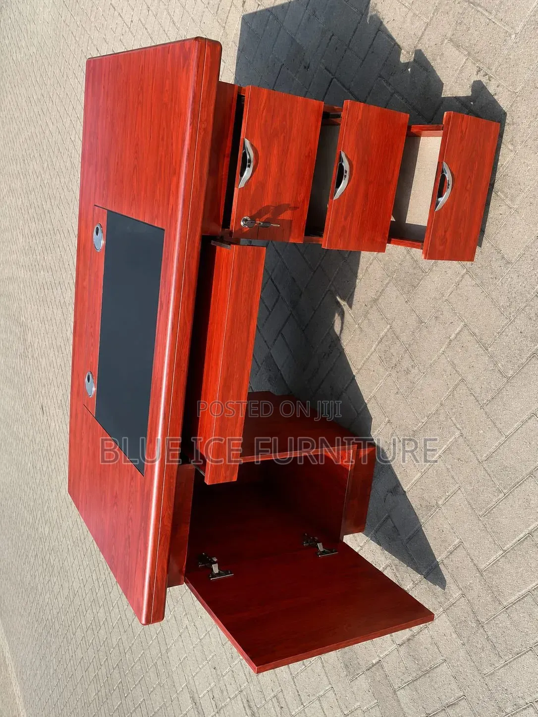 Modern Executive Office Desk With Drawer Cabinet