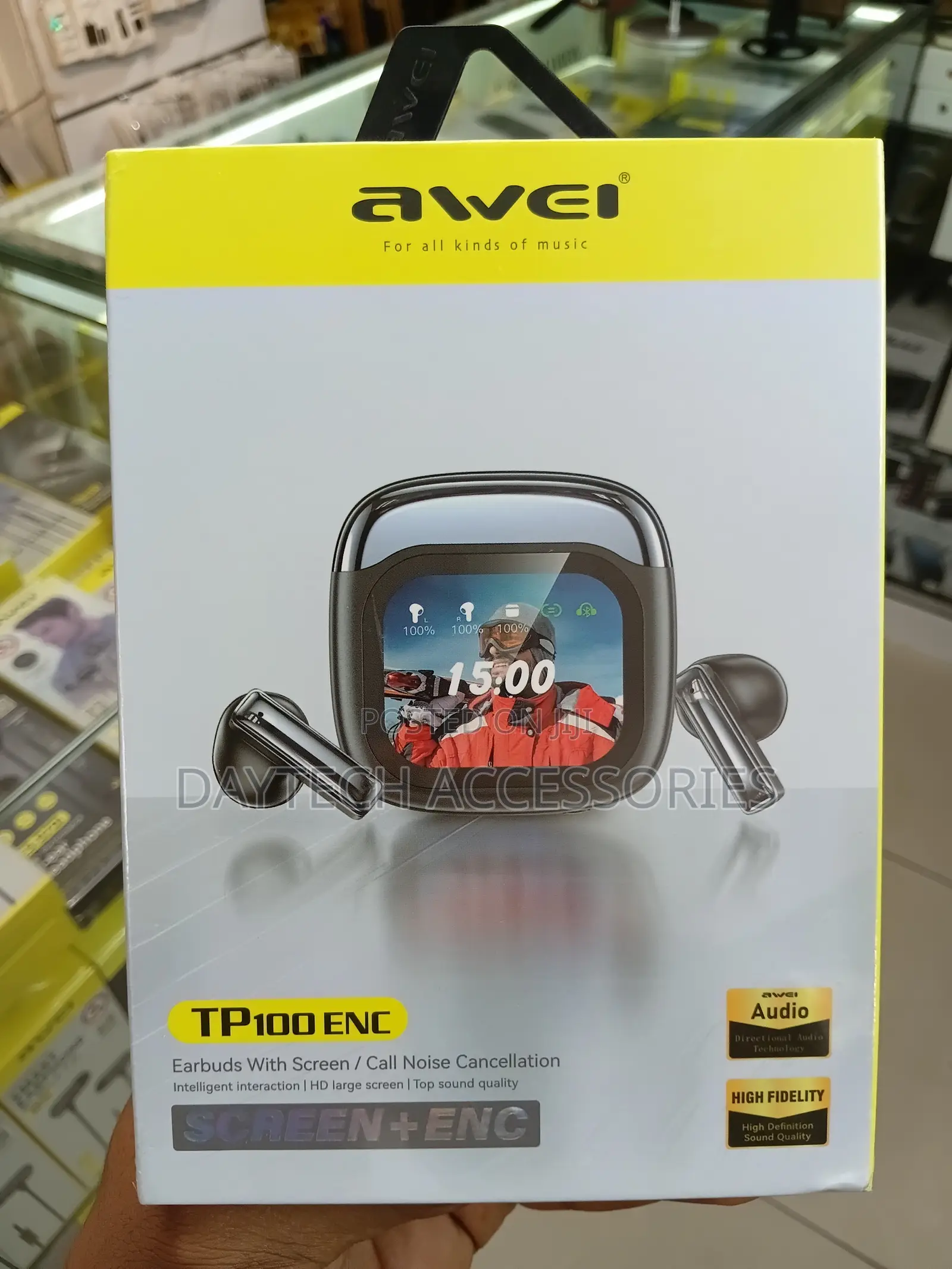 Awei Bluetooth Headphones TP100 ENC 5.4 With LCD - Black