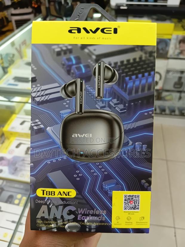 Awei T88 ANC Bluetooth 6 Mic Earbuds. - thumbnail 2