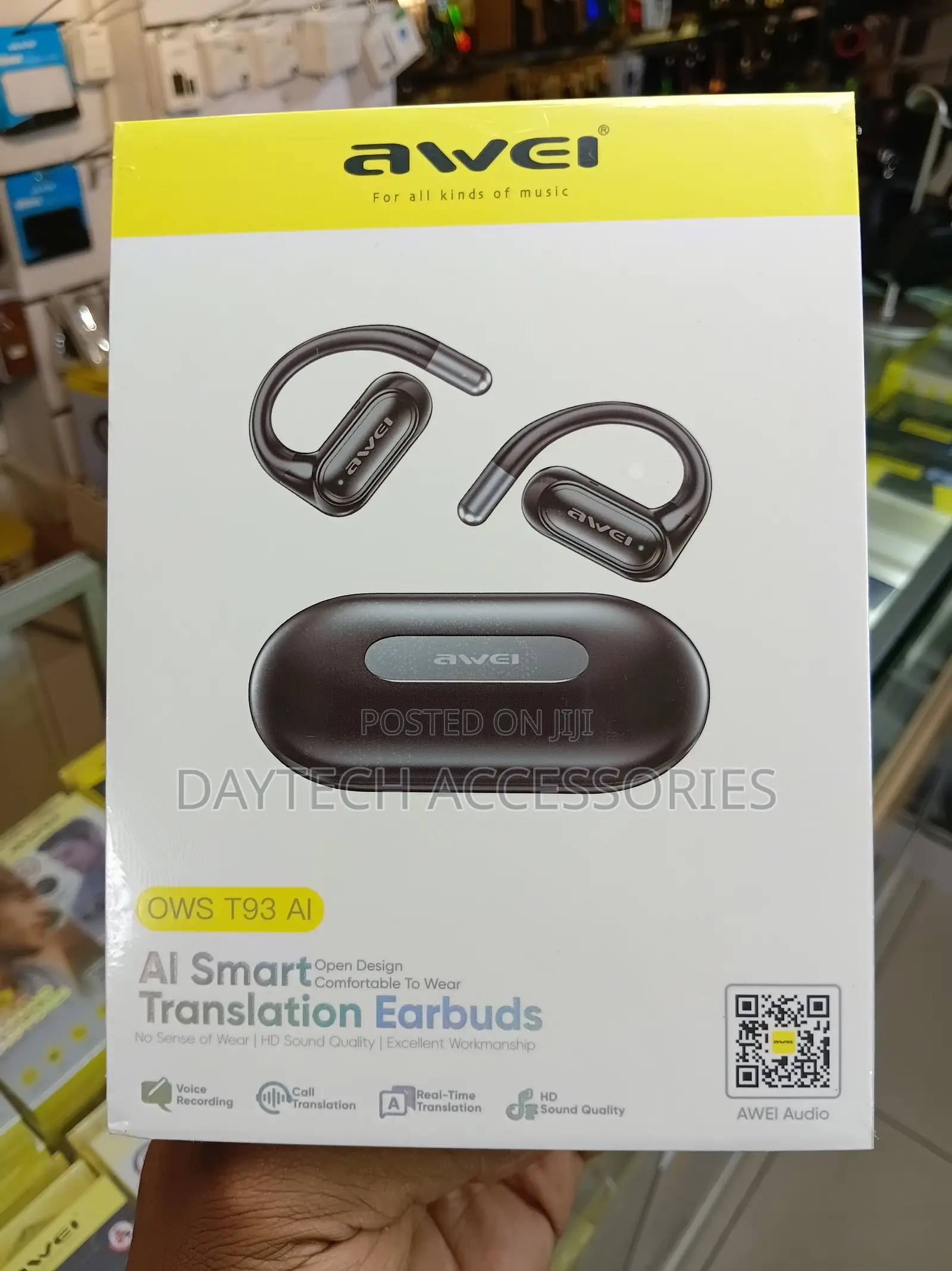 Awei OWS T93 Open-Ear Wireless Sports Earbuds.