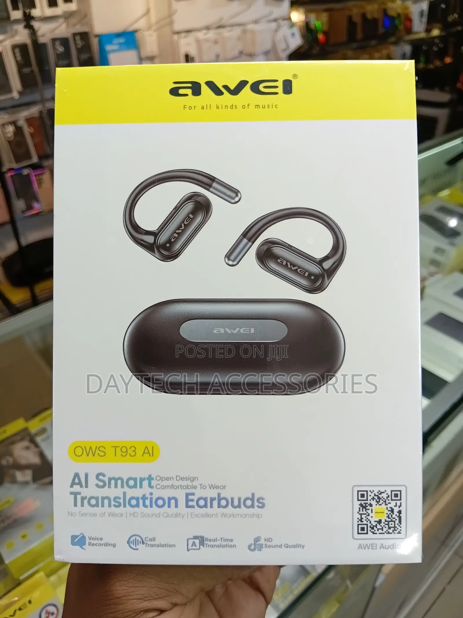 Awei OWS T93 Open-Ear Wireless Sports Earbuds.