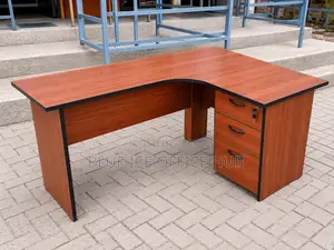 Lshape Executive Office Desk With 3 Lockable Drawer