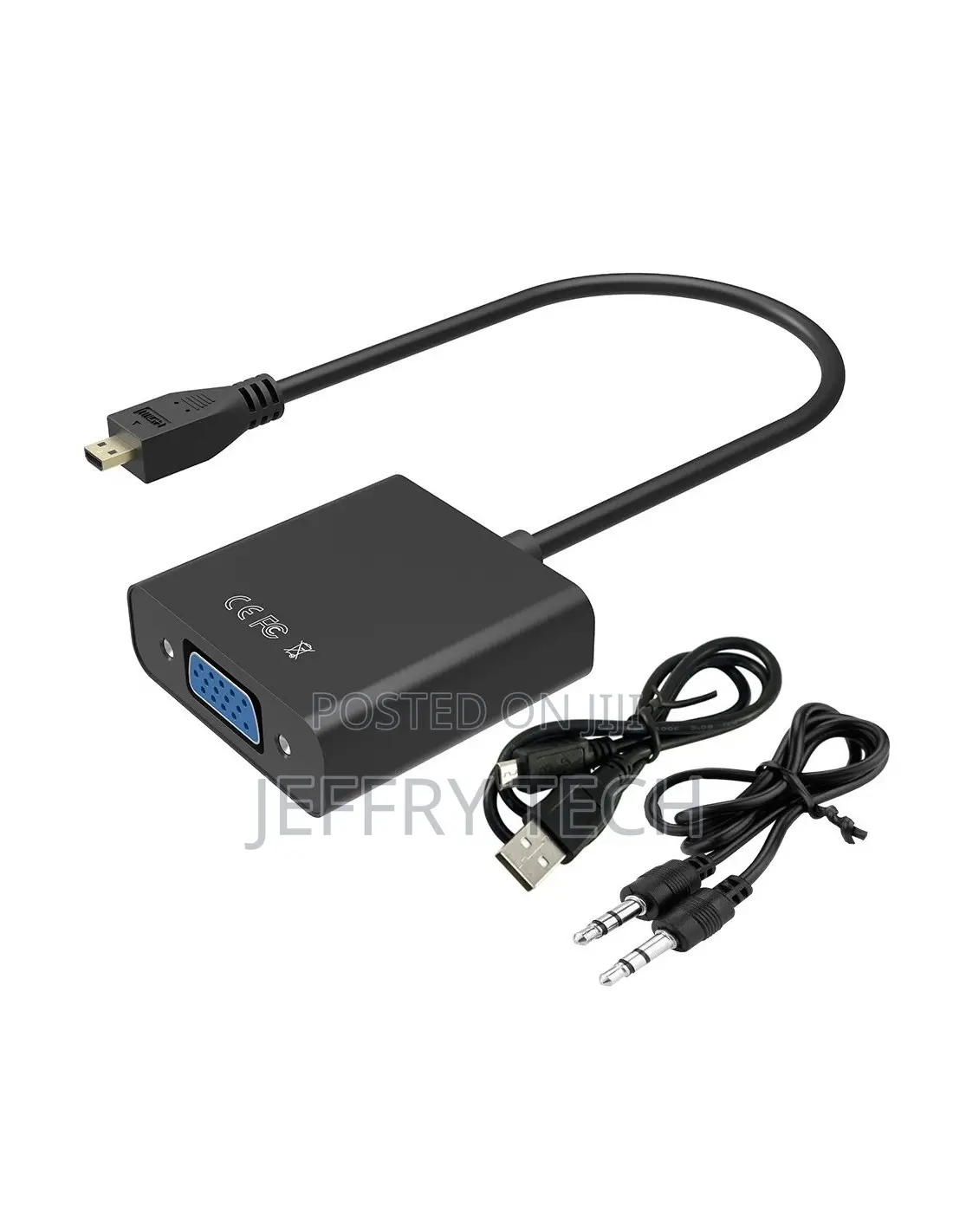 1080P Micro HDMI to VGA Audio Power Converter Adapter Cable