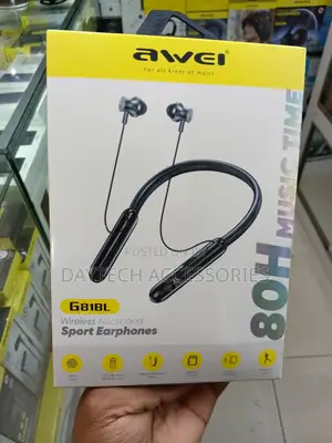 Awei G81BL Wireless Neckband Sport Earphones 80-Hour Battery Life.