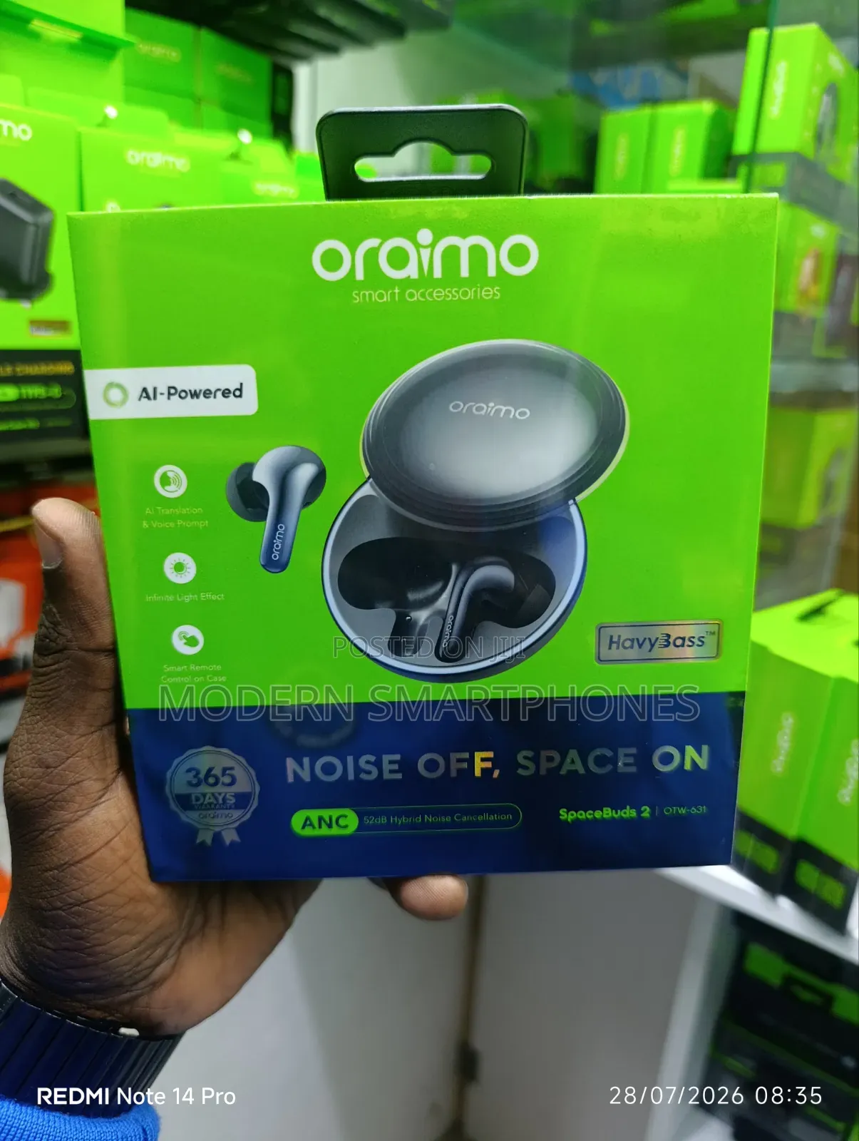 Oraimo SpaceBuds 2 AI Smart 45hrs Playtime True Wireless Earbuds