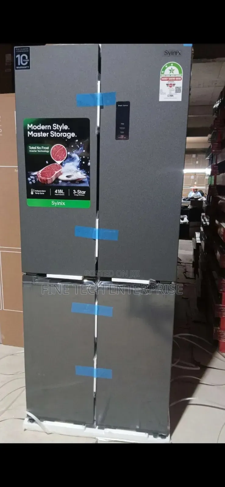 Syinix 421 Litres GLASS FOUR DOOR Refrigerator
